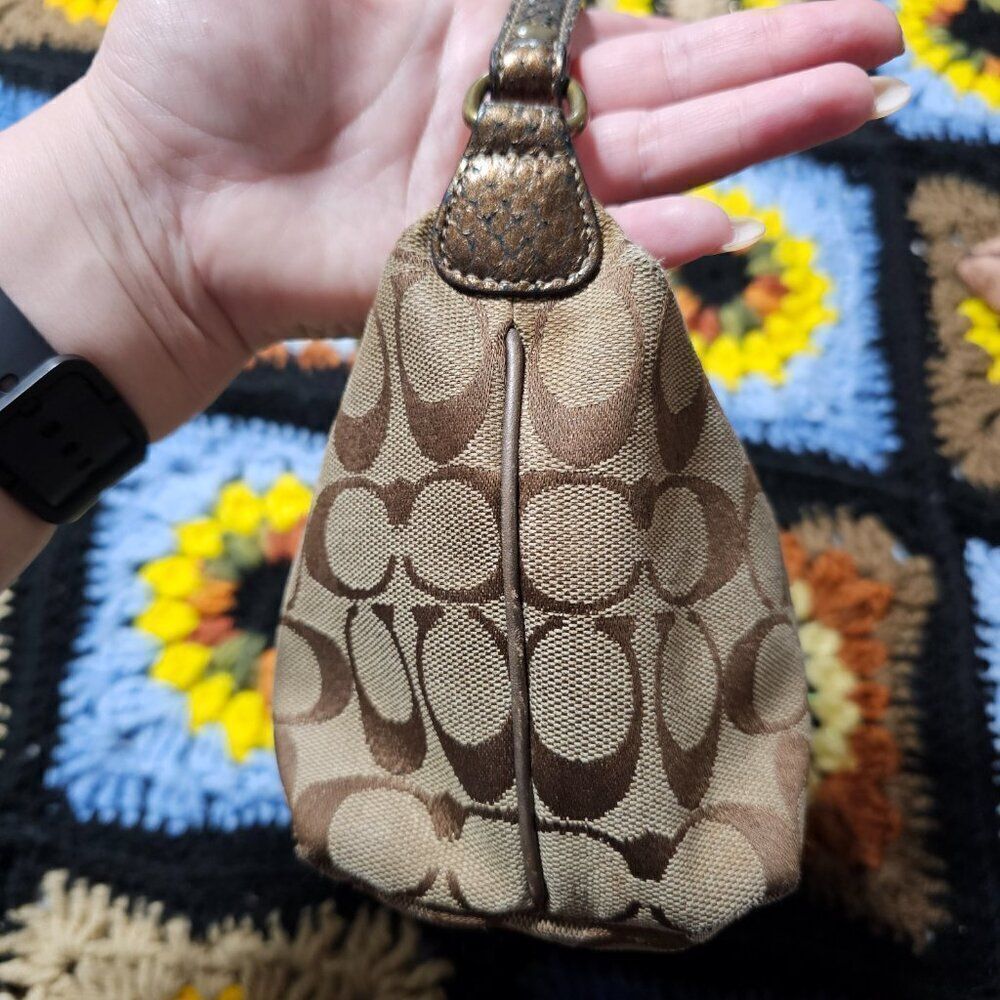 2007 Vintage y2k Coach Demi Shoulder Bag with metallic snakeskin Purse - Picture 6 of 11